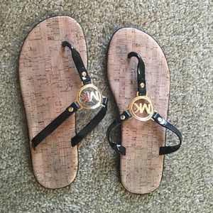 Michael Kors gold charm sandals!